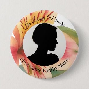 Peruvian lily memorial photo button
