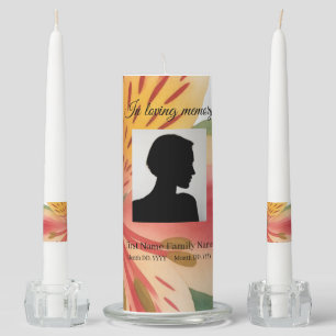 Peruvian lily memorial pillar/ taper unity candle set