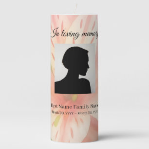 Peruvian lily pastel funeral memorial pillar candle