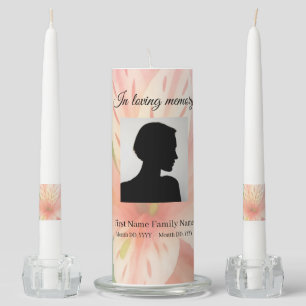 Peruvian lily pastel funeral memorial unity candle set