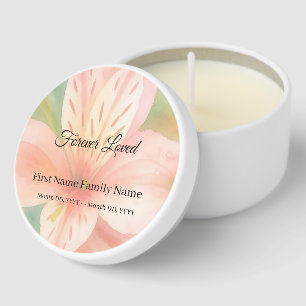 Peruvian lily pastel funeral mini candle favors