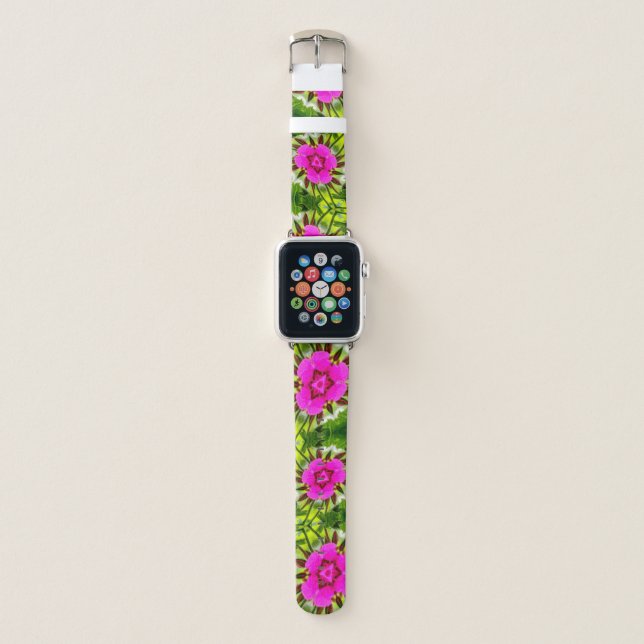 Peruvian Lily Pattern Apple Watch Band (Front)