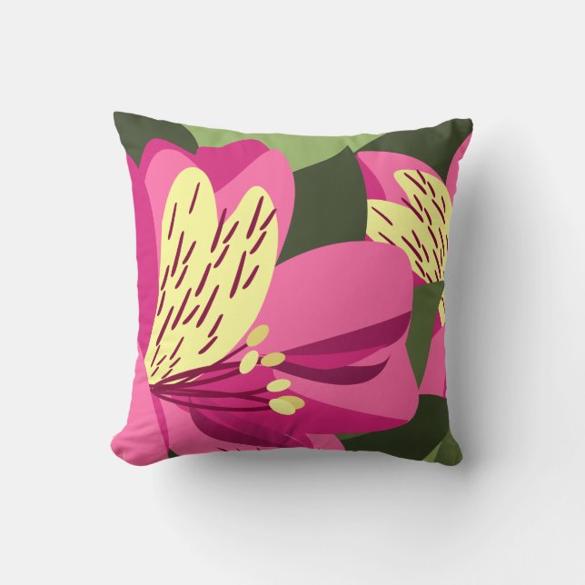 Peruvian Lily Throw Pillow (Front)