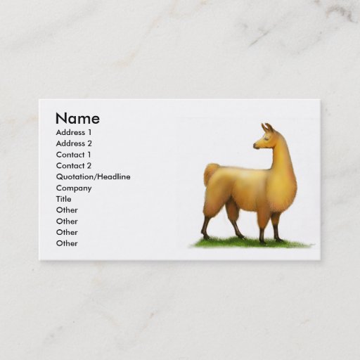 Customizable Peruvian Llama Profile Card Business Cards