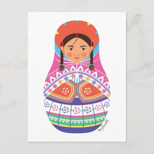 Peruvian Matryoshka Postcard