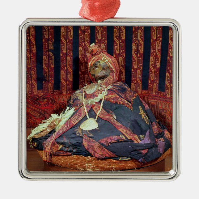 Peruvian mummy from the Paracas cemetery Metal Ornament (Front)