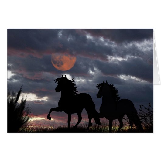Peruvian Paso's in Moonlight Cards (Front Horizontal)