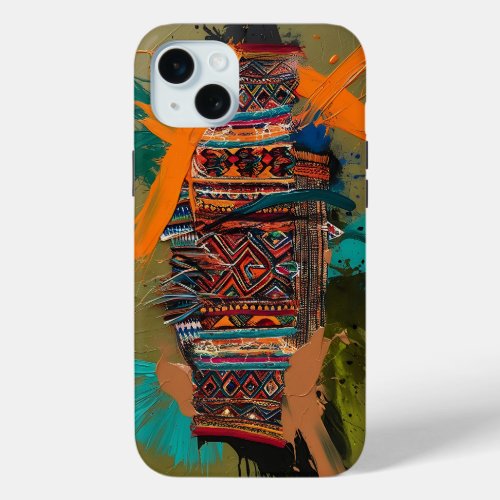 Peruvian patterns with paint iPhone 15 plus case