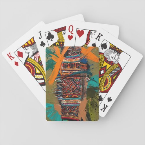 Peruvian patterns with paint poker cards