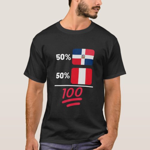 Peruvian Plus Dominican Mix Flag Heritage T_Shirt