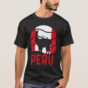 Peruvian Root Heritage Peru National Flag Llama Al T-Shirt