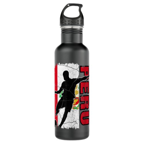 Peruvian Soccer Team Peru Flag Jersey Football Fan Stainless Steel Water Bottle