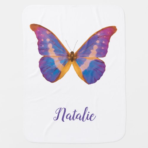 Peruvian Watercolor Butterfly Baby Blanket