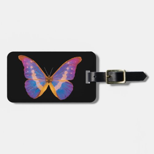 Peruvian Watercolor Butterfly Luggage Tag