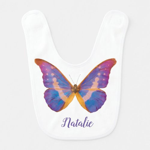 Peruvian Watercolor Butterfly Pacifier Baby Bib