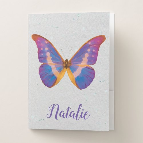 Peruvian Watercolor Butterfly Pocket Folder