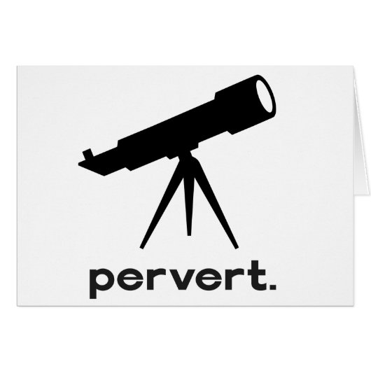 Pervert with Telescope Funny Parody Humor Cards (Front Horizontal)