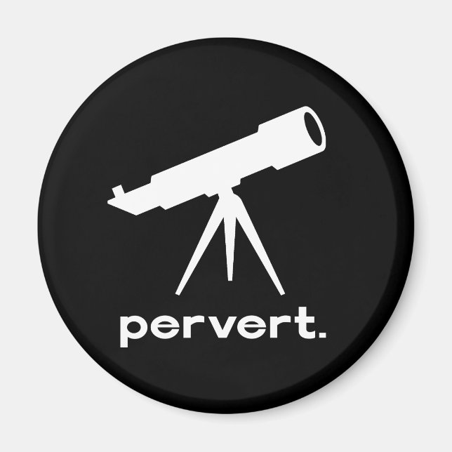 Pervert with Telescope Funny Parody Humor Magnet (Front)