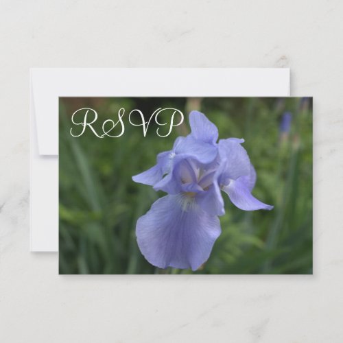 Perwinkle Iris Floral Wedding RSVP Cards