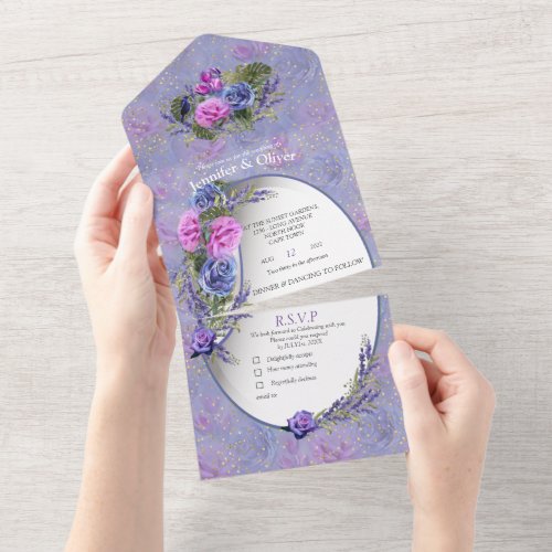 Pery Peri Watercolor Roses  Tulips  All In One In All In One Invitation