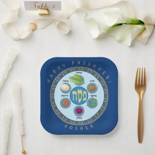 Pesach Seder Kosher six different Passover foods Paper Plates