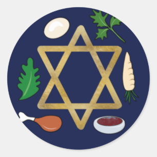 Pesach Seder plate Star of David Classic Round Sticker