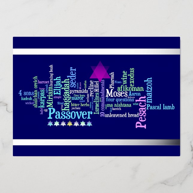 Pesach Words Passover Card (Front)