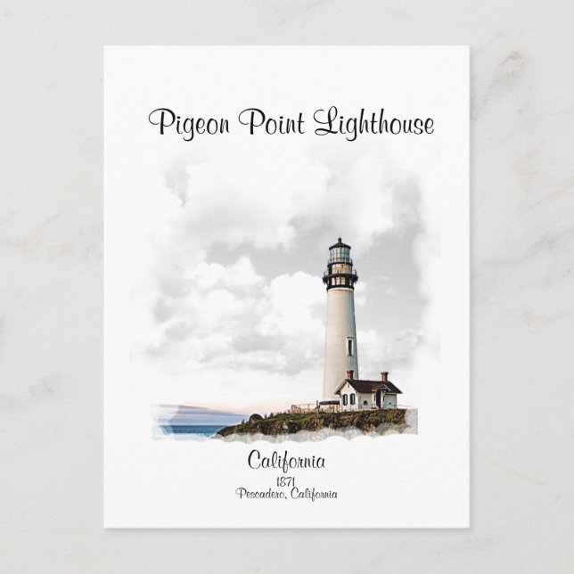 PESCADERO POINT  LIGHTHOUSE - POSTCARD (Front)
