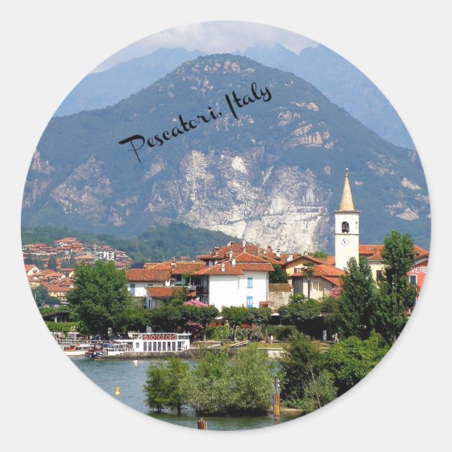 Pescatori, Italy landscape Classic Round Sticker (Front)