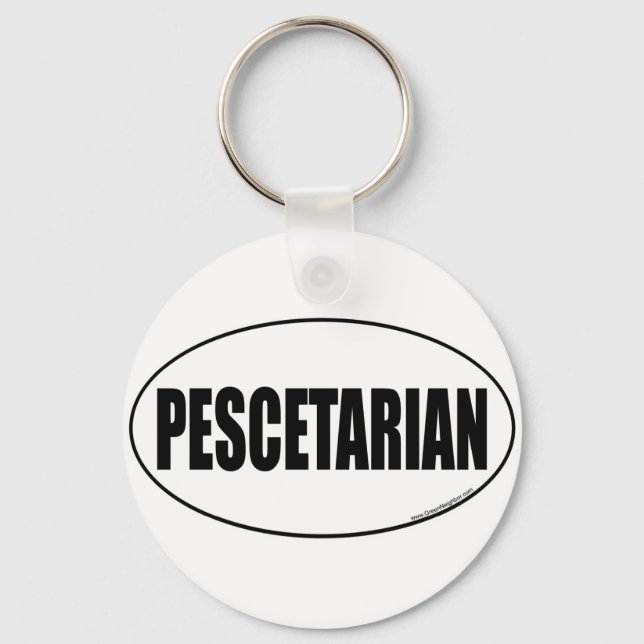 Pescetarian, Pescotarian Keychain (Front)