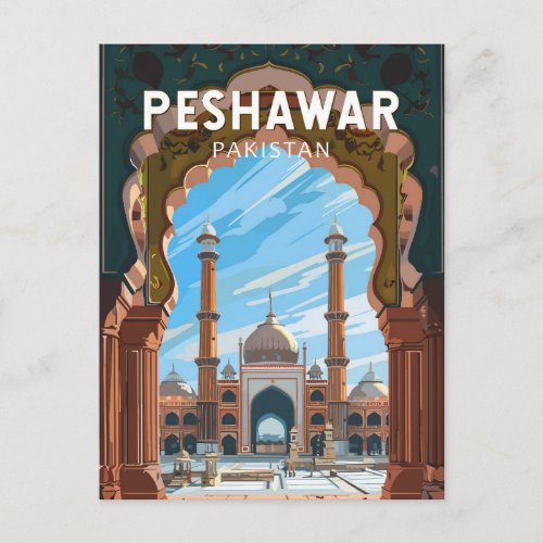 Peshawar Pakistan Travel Art Vintage Postcard
