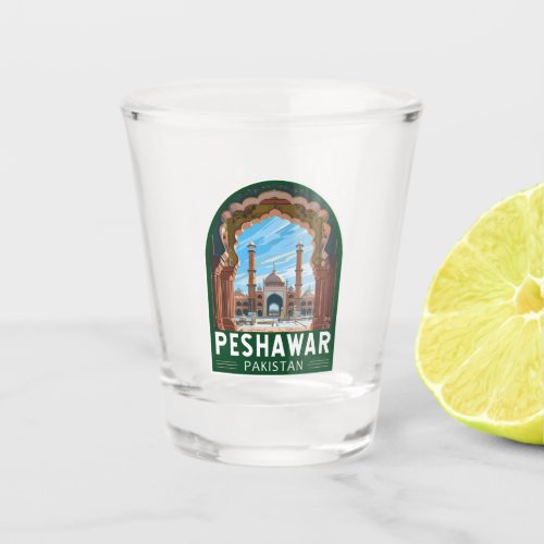 Peshawar Pakistan Travel Art Vintage Shot Glass