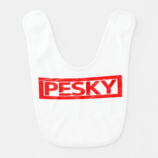 Pesky Stamp Baby Bib (Front)