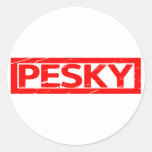 Pesky Stamp Classic Round Sticker