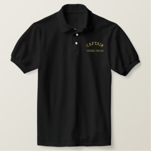 Pesonalised Boat Name Captain Polo Shirt