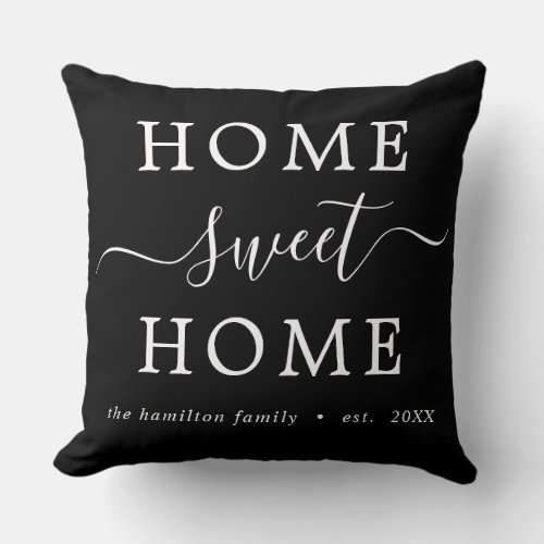 Pesonalized BW Home sweet Home Pillow