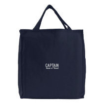 Pesonalized Boat Name Captain Embroidered Tote Bag