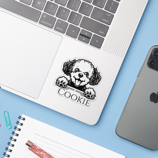 Pesonalized Dog Sticker (Laptop w/ iPhone)