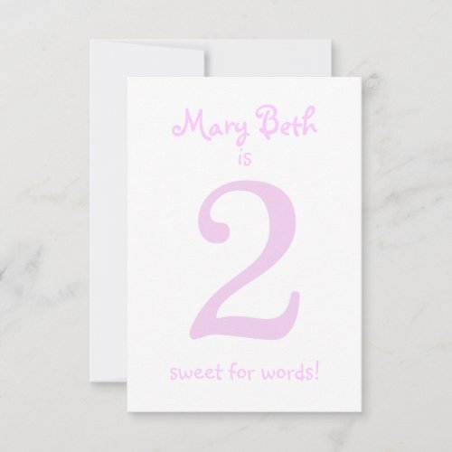 Pesonalized Funny Second Birthday Girl Party Invitation