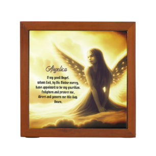 Pesonalized Guardian Angel with Prayer Desk Organizer