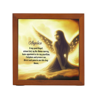 Pesonalized Guardian Angel with Prayer Desk Organizer