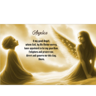 Pesonalized Guardian Angel with Prayer Pillar Candle