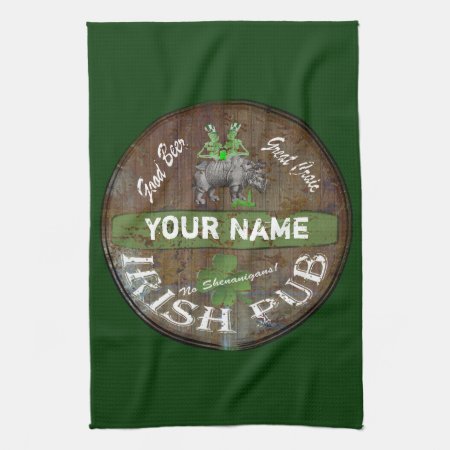 Pesonalized Irish Pub Sign Towel