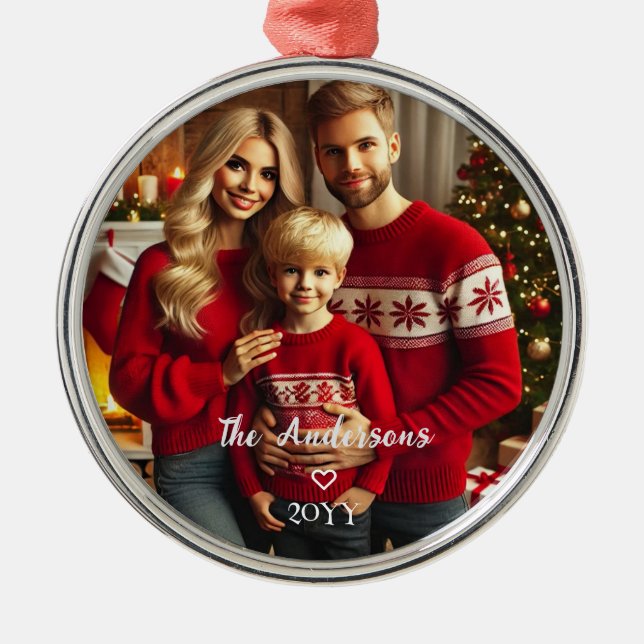 Pesonalized  Photo  Metal Ornament (Front)