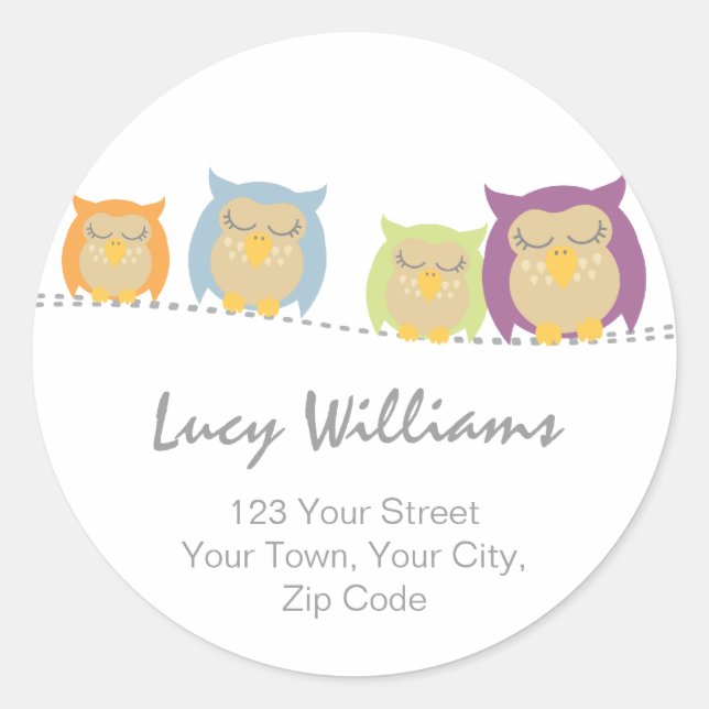 Pesrsonalised Owl Address Stickers (Front)