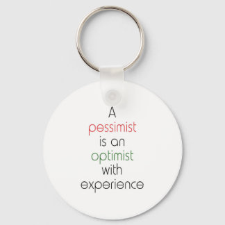 pessimist optimist keychain