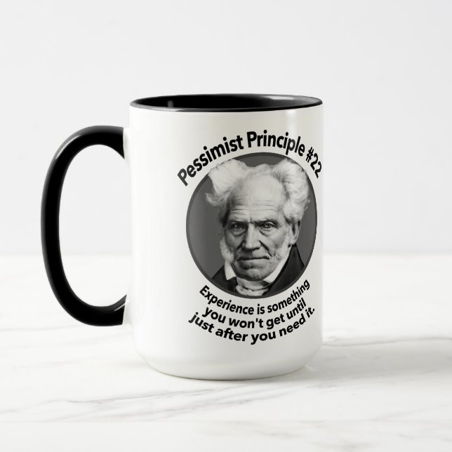 Pessimist Principle #22: Experience Mug (Left)