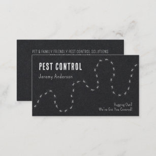 Pest Control Ants Bugs Modern Minimal Black  Business Card