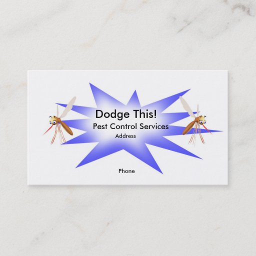 Customizable Dodge This! Pest Control Blue - Business Business Card Template