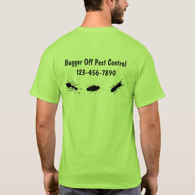 Pest Control Business Logo Staff Work Shirts (Back)